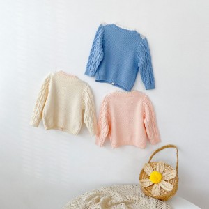 Enfants pull bébé collier en tricot cardigan veste bébé manteau de chouchis
