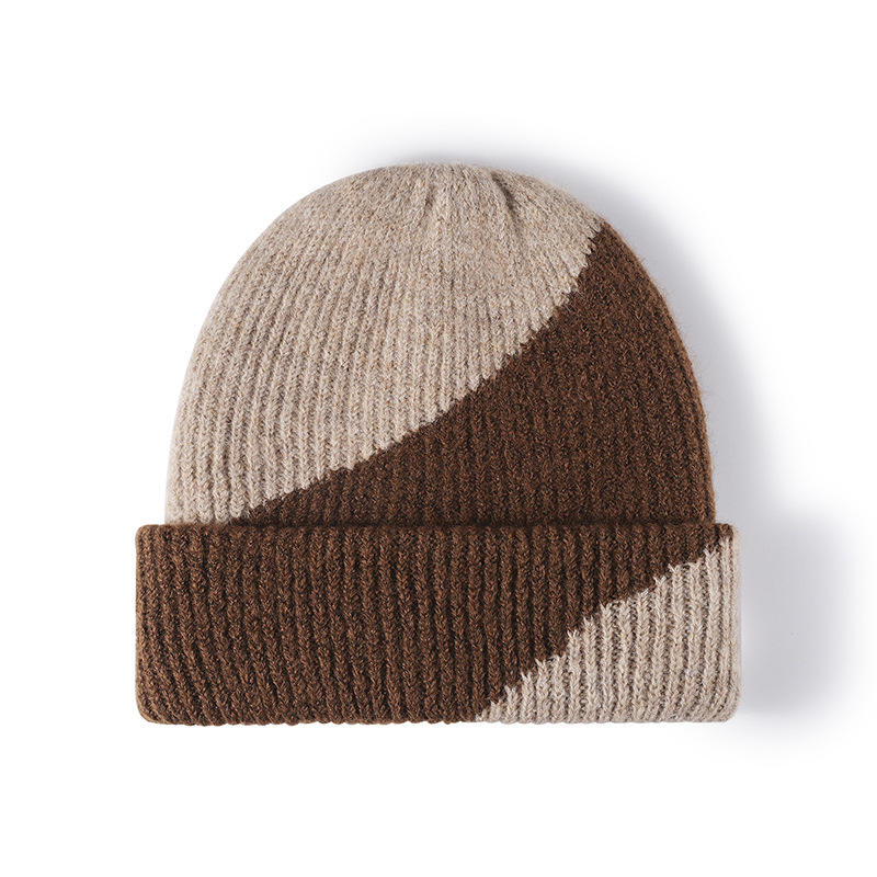 Hiver extérieur simple femelle femelle chaude de couleur laine tricot chapeau de mode