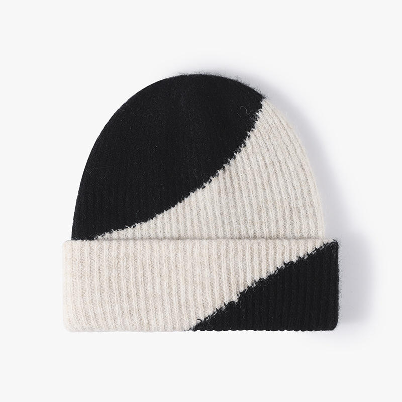Hiver extérieur simple femelle femelle chaude de couleur laine tricot chapeau de mode