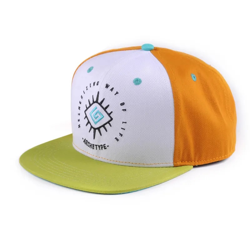 Hiphop Custom Logo Flat Bill Color Block Baby Kid