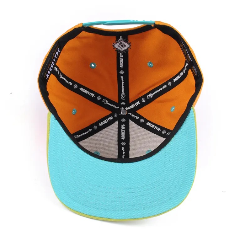 Hiphop Custom Logo Flat Bill Color Block Baby Kid