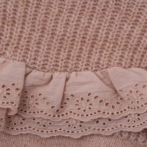 Coul rond le plus récent avec un pull pour filles en coton en tricot en tricot