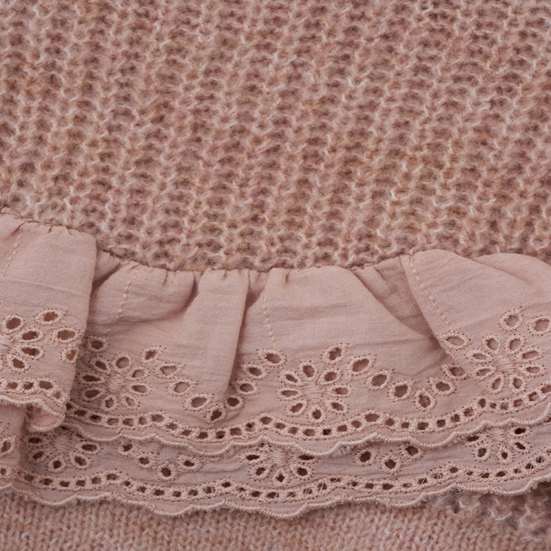 Coul rond le plus récent avec un pull pour filles en coton en tricot en tricot