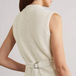 Knitwear Factory Custory 2023 Femmes Vêtements Été Vêtements d\'été Pullat de cou de cou de couche à manches