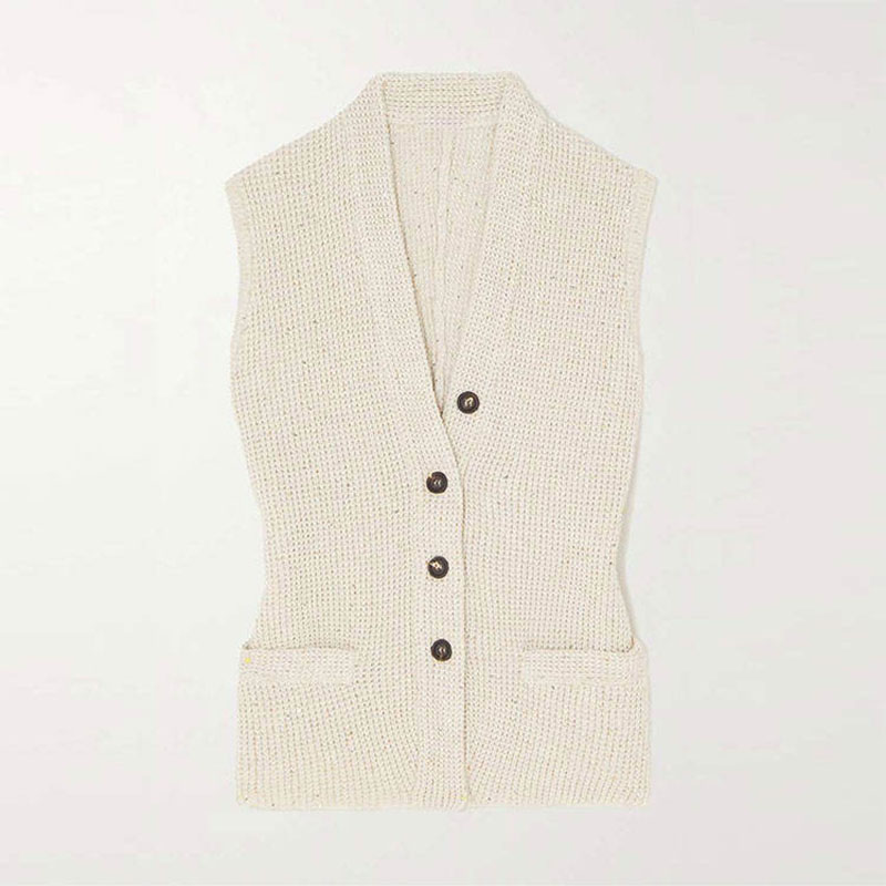 Knitwear Factory Custory 2023 Femmes Vêtements Été Vêtements d'été Pullat de cou de cou de couche à manches