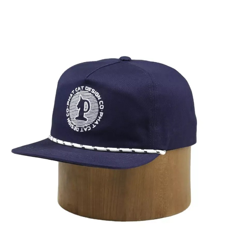 Logo OEM sur mesurenon structuré 100% Nylon Snapback Hat avec corde