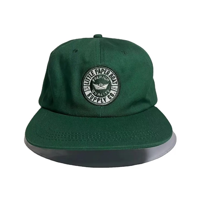 broderie de mode en coton personnaliséenon structurée Soft 6 panneau à bord plat plat Snapback Cap