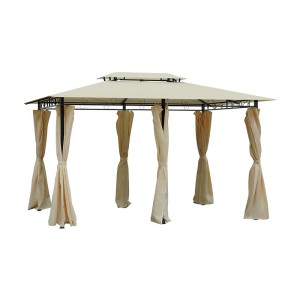 10 \\\\ \'x 13 \\\\\' Pergola de gazebo molle extérieur avec rideaux, gazebo à cadre en acier à 2niveaux pour patio, blanc crème