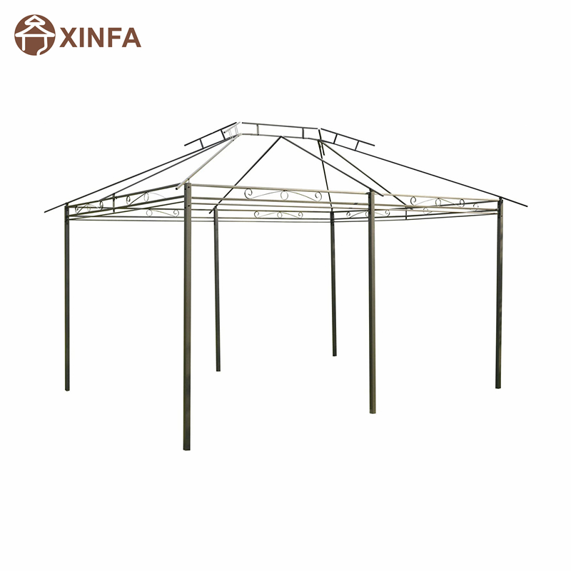 10 \\ 'x 13 \\' Pergola de gazebo molle extérieur avec rideaux, gazebo à cadre en acier à 2niveaux pour patio, gris de sauge