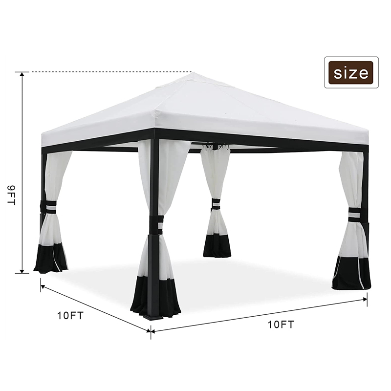 Gazebo de jardin avec toit rétractable