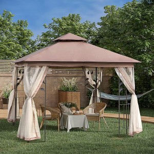 10 \\\\ \'x 10 \\\\\' Steel Extérieur Patio Gazebo Garden Cauve avec rideaux en maille amovible