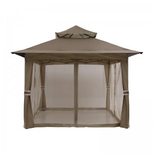 Garden Supplies Pergola Aluminium Extérieur Gazebo Activité extérieure Utilisation avec un filet de moustique, Chocolate