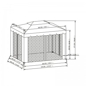10 pieds x 12 pieds. Activité extérieure de gazebo