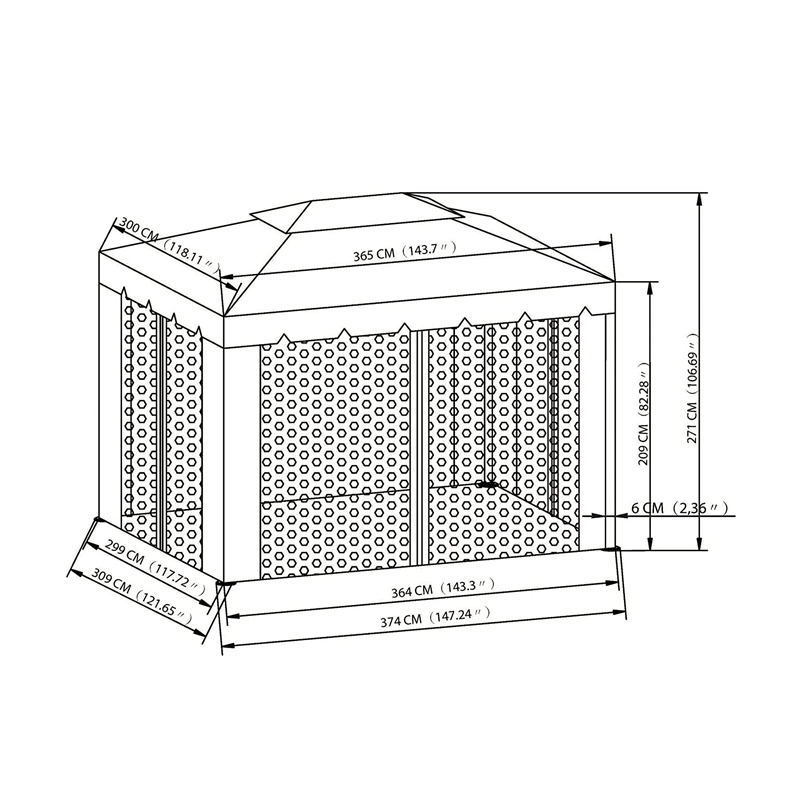 10 pieds x 12 pieds. Activité extérieure de gazebo