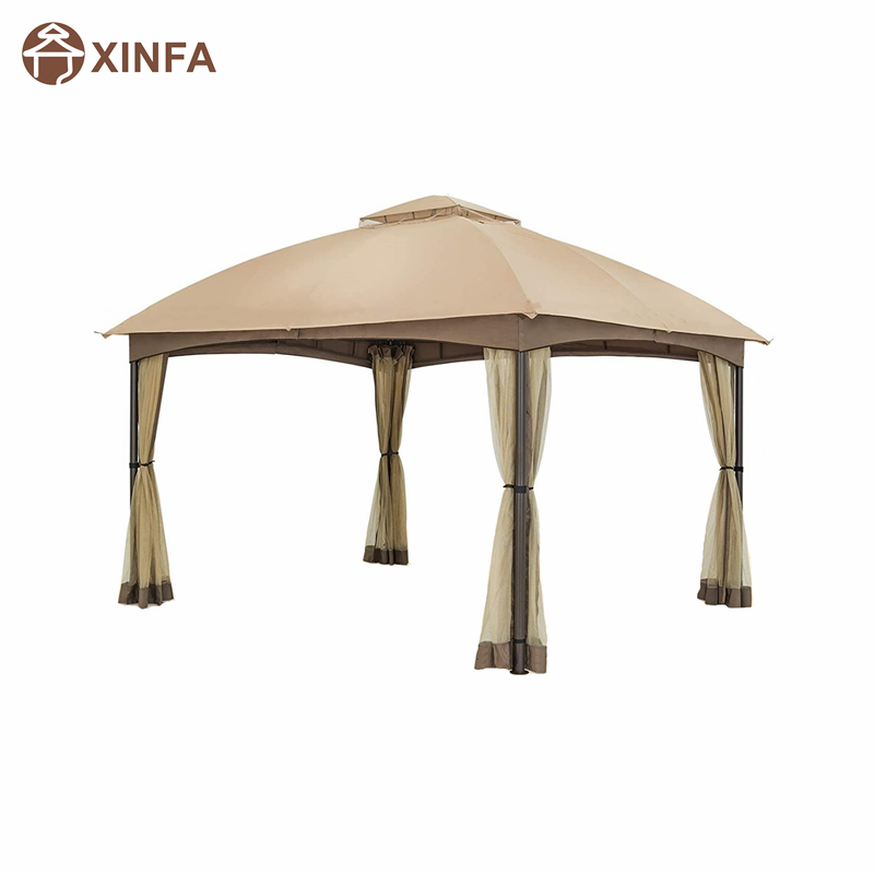 10x 12 Gazebo de dôme de patio w/mosquitonet, haut de gamme à deuxniveaux pour la pelouse du jardin d'arrière-cour