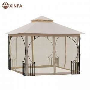 10 \\\\ \'x 10 \\\\\' Steel Outdoor Garden Gazebo auvent avec murs de filet en filet et un toit résistant aux rayons UV