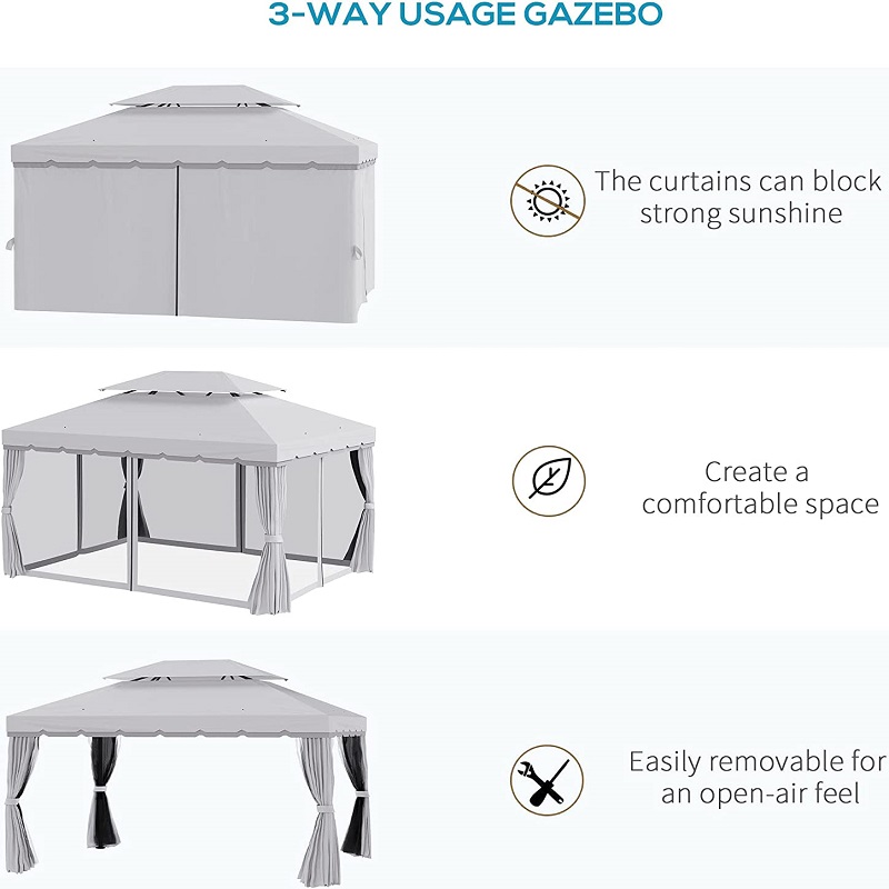 10 \\ 'x 13 \\' Patio Gazebo Double Roof Outdoor Gazebo Colon