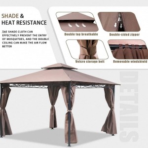10 \\\\ \'x 13 \\\\\' Gazébo Block Sun Shade Cauvre, tente imperméable avec rideaux
