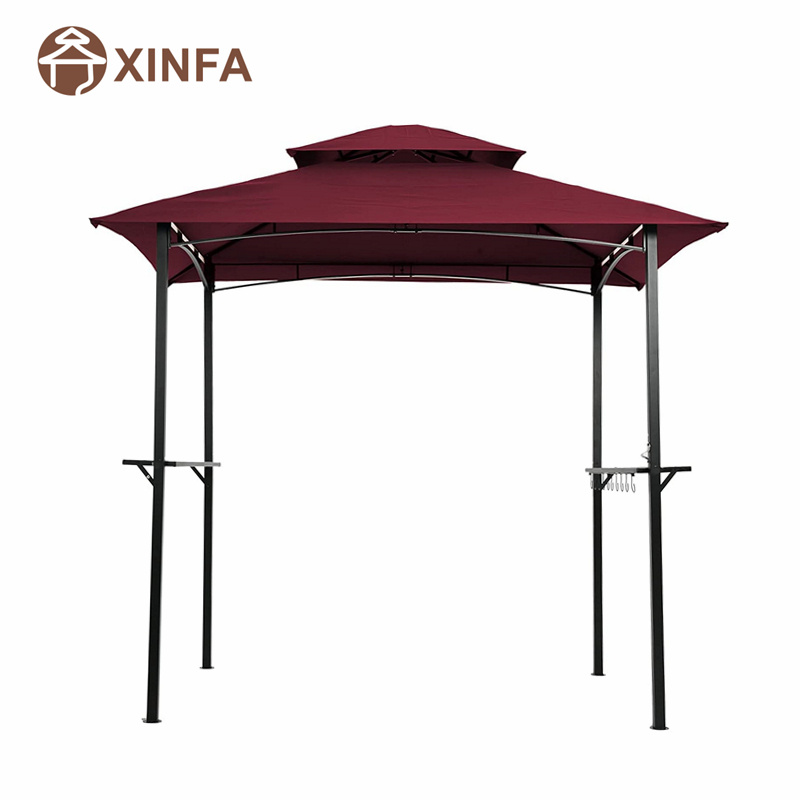 8 \\ 'x 5 \\' Gazebo à canopée GARILL BAGNEBO Patio extérieur Barbeco Shelter avec cadre en acier robuste, rouge