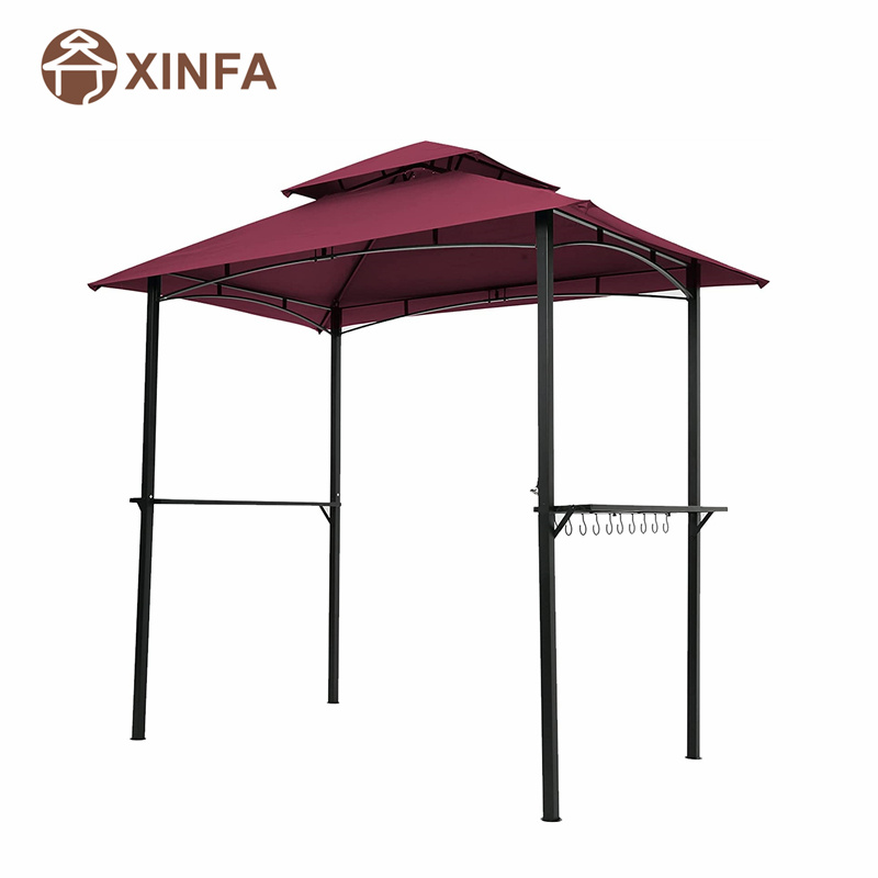 8 \\ 'x 5 \\' Gazebo à canopée GARILL BAGNEBO Patio extérieur Barbeco Shelter avec cadre en acier robuste, rouge