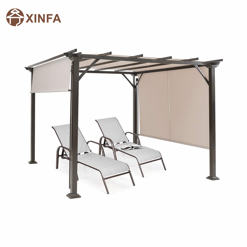 10 \\ 'x 10 \\' Pergola extérieur, structure de teinte de meubles de patio, gazebo pergola en acier extérieur avecnuances de canopée rétractables
