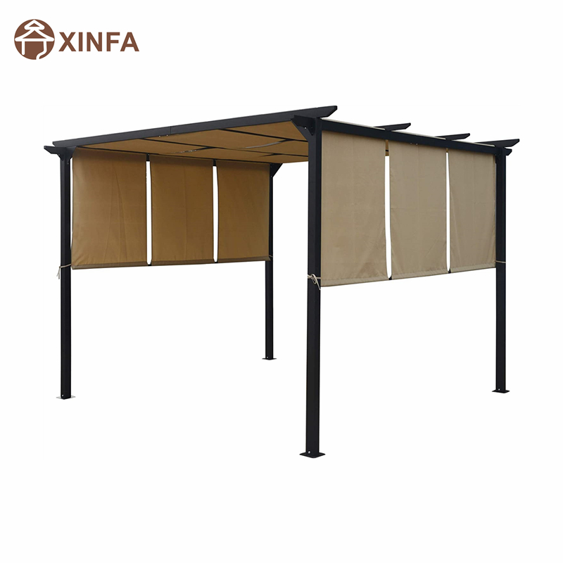 10 \\ 'x 10 \\' extérieur rétractable Pergola Gazebo Tent Home Dione extérieur en acier encadré, marron