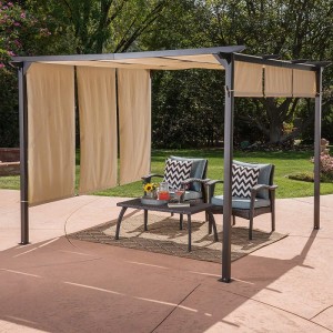 10 \\\\ \'x 10 \\\\\' extérieur rétractable Pergola Gazebo Tent Home Dione extérieur en acier encadré, marron