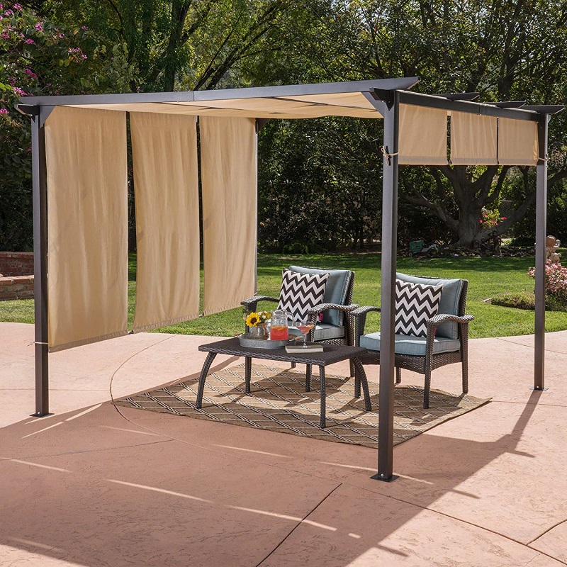 10 \\ 'x 10 \\' extérieur rétractable Pergola Gazebo Tent Home Dione extérieur en acier encadré, marron