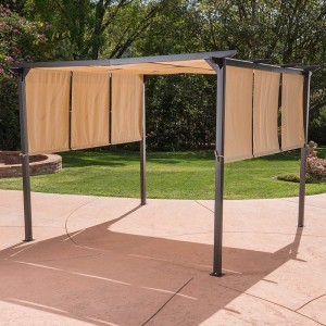 10 \\\\ \'x 10 \\\\\' extérieur rétractable Pergola Gazebo Tent Home Dione extérieur en acier encadré, marron
