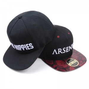 Wholesale Design Street Dance Hip Hop Flat Bill Custom Hats Custom Hats Broidery Black Snapback