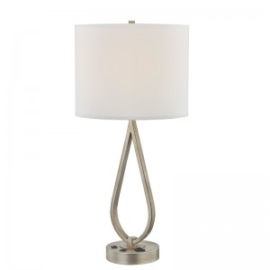 Lampe de bureau de sommeil avec finition en argent antique, une lampe de bureau avec, une sortie pratique et un port USB