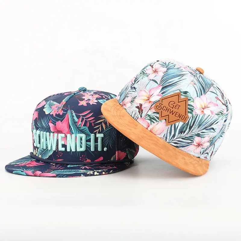 OEM Custom Concevoir votre logo de haute qualité 5 panneau à bord plat partout sur la sublimation Hip Hop Gorras Snapback Cap et chapeau