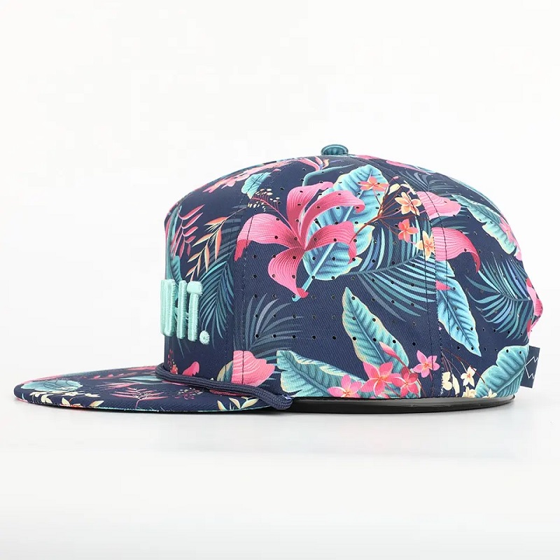 OEM Custom Concevoir votre logo de haute qualité 5 panneau à bord plat partout sur la sublimation Hip Hop Gorras Snapback Cap et chapeau