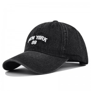 Logo personnalisé de haute qualité lavé en détresse 100% coton 6 panneau brodé Bill Old Cowboy Baseball Cap en jeans