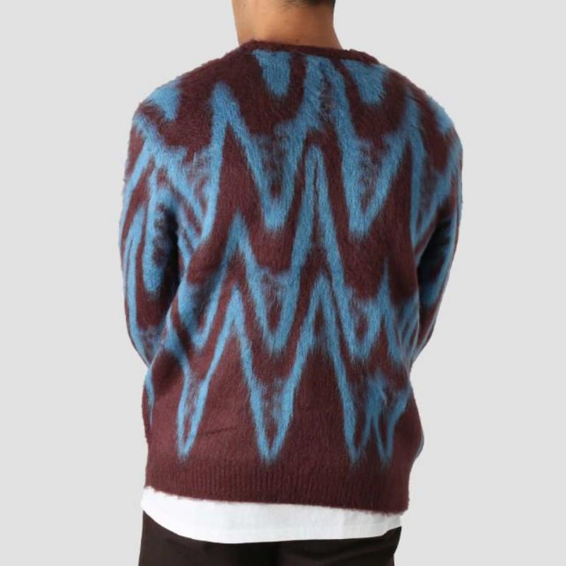 Modèle personnalisé de haute qualité tricoté Jacquard Design Men's Cardigan Pull