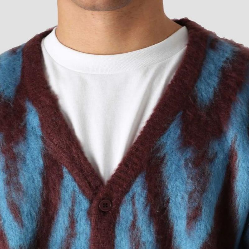 Modèle personnalisé de haute qualité tricoté Jacquard Design Men's Cardigan Pull