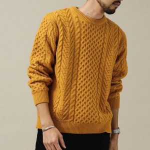 Couleur de couleur un pull-tricot à cavalier décontracté élégant Hommes