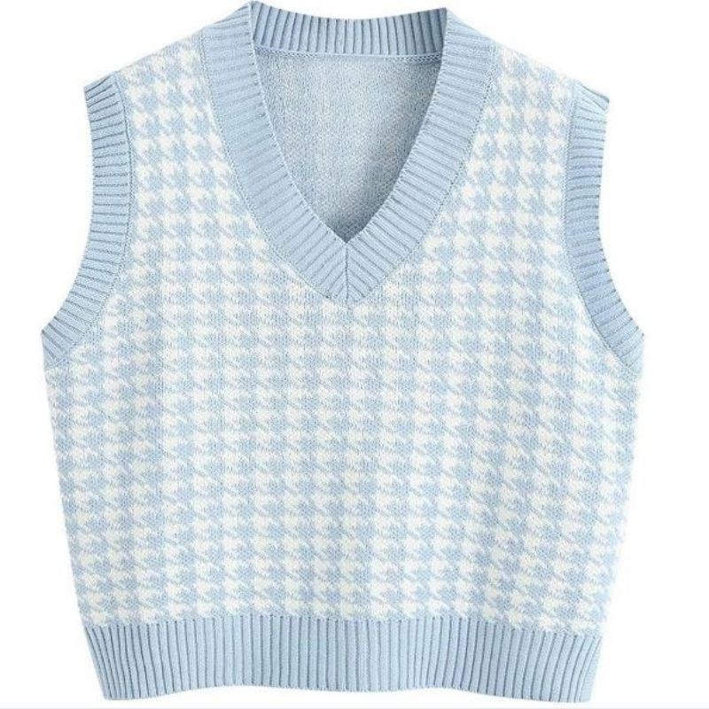 Modèle en tricot pull gilet sans manches lâches en V