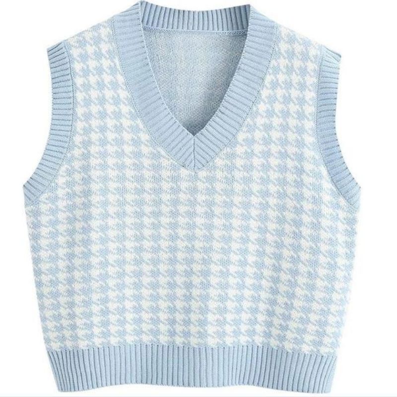 Modèle en tricot pull gilet sans manches lâches en V