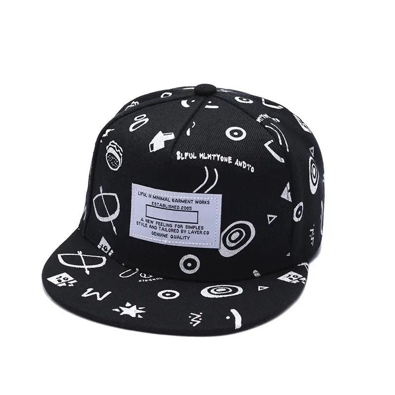 Chapeaux de sublimation d'impression de printemps d'été 3D Patch Snapback Patch Logo Not structuré Panneau à bord plat 6 Panneau Snapback