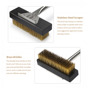 Longueur 53 pouces Copper Bristle Pizza Grill Nettoying Brush pour pizza fourbq grill