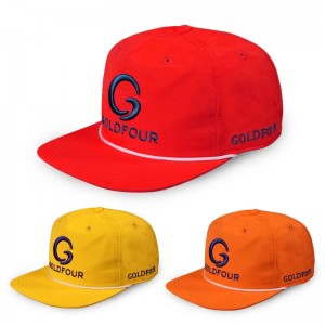 Boulangeur en vente en gros de Sécheur rapide 5 Panneau 3D Sportsnon structurés Nylon Running Hat Snapback Cap avec corde