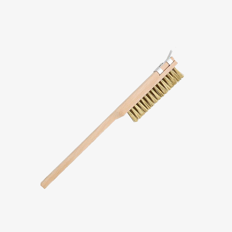 Brosse au four en laiton avec des accessoires de four à broussailles en acier inoxydable en bois en bois hêtre