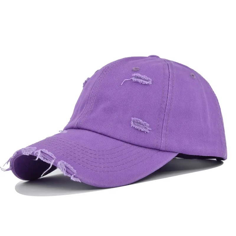 Logo personnalisé en gros vierge simple bon marché papa déchiré de casquettes de baseball lavées en détresse uséesnon structurées