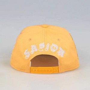 Casque de baseball Snapback à six panneaux en Chine pour les hommes personnalisés Gorras Snapbacks HAPEURS JAUNE