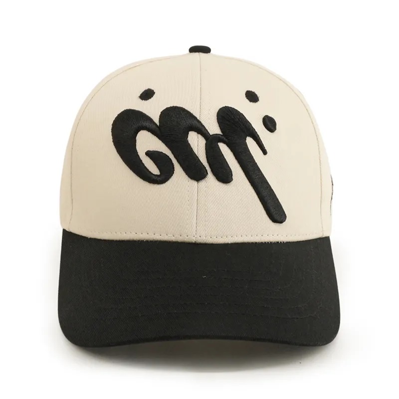 Chapeau de baseball à deux tons unisexe personnalisé 3D Logo 6 panneau courbe courbée de baseball courbée