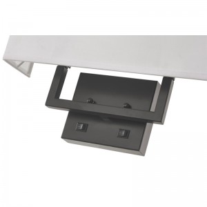 Hampton Inn Hotel Hotel Half Rectangular Wall Lampe with Matte Black Finish, Two on/off Rocker Switchs à l\'hôtel salle