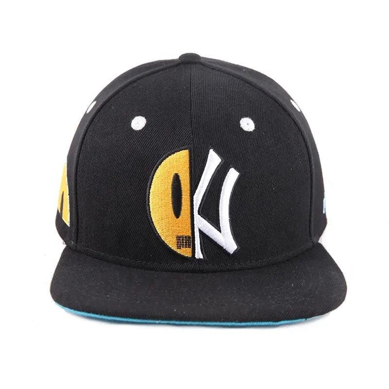 Factory Wholesale Baseball Hat Men Custom Snapback Cap 6 Panneau Panneau à bord Flat Broderie Capeur de sport ajusté