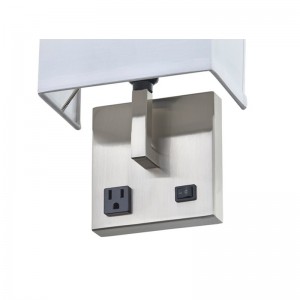 Hospitality Hotel Hand Mur Murce avec finitionnickel brossée et demi-ombre de tissu rectangulaire à l\'hôtel chambre d\'hôtes typique