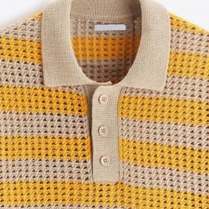 Spring d\'été en gros Spring Summer Crochet en tricot Polo Sweater pour hommes